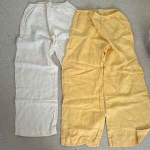 DONNI. - Linen Simple Pant Bundle: Cream and Yellow